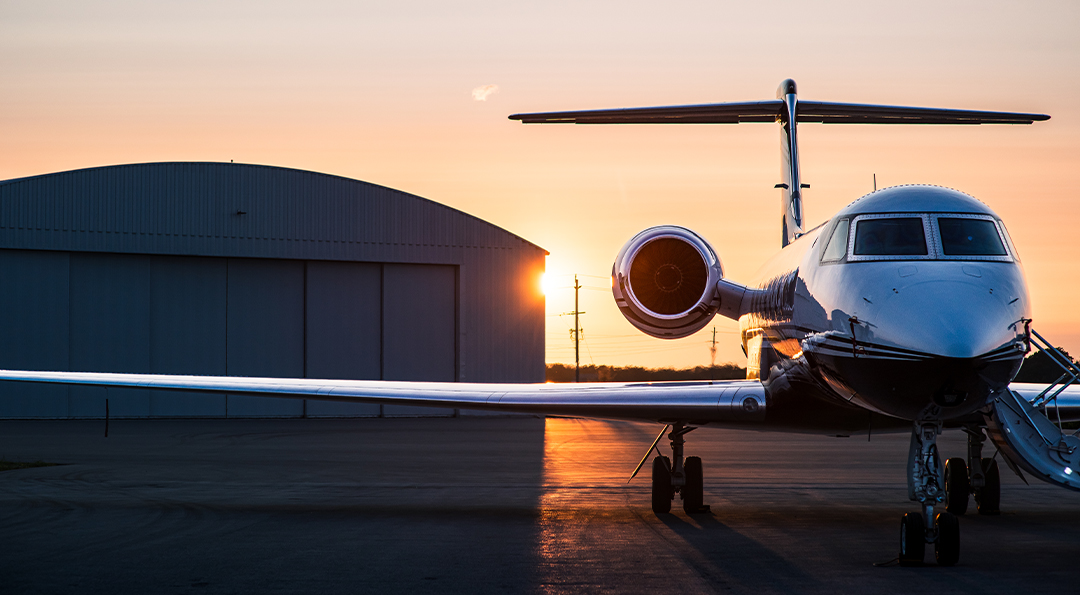 Private Jet Parked at an Airport